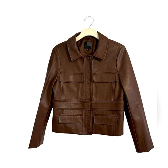 The Limited Faux Brown Leather Jacket Size Large NWT - Picture 9 of 9